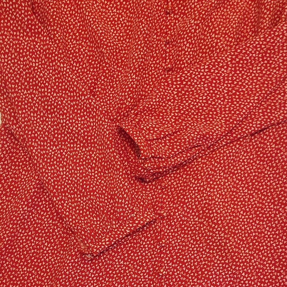Loft Red Button-Down Dress Size 6 - Picture 3 of 11